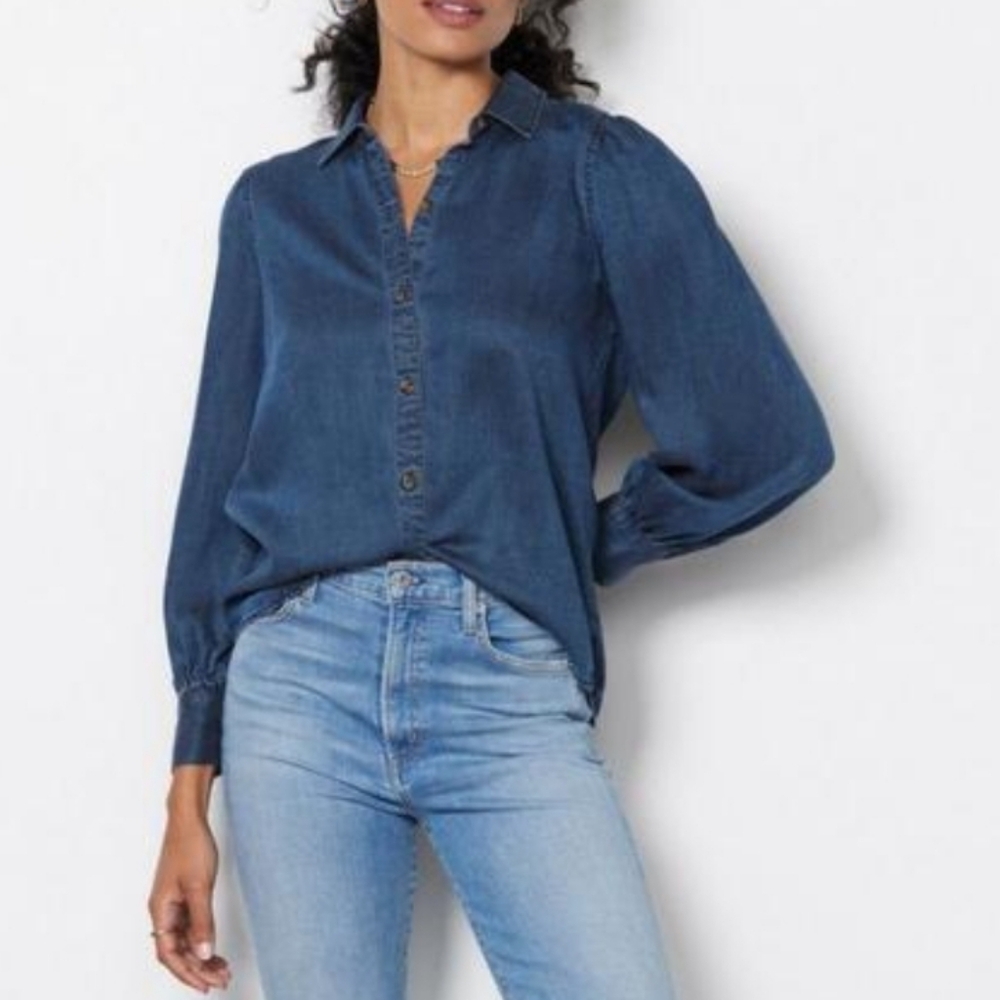 Rails Angelica Denim Shirt In Dark Vintage Size Small